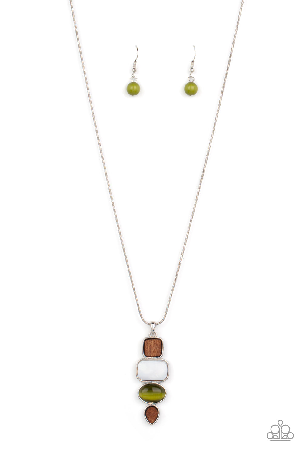 Elemental Energy - Green Paparazzi Necklace