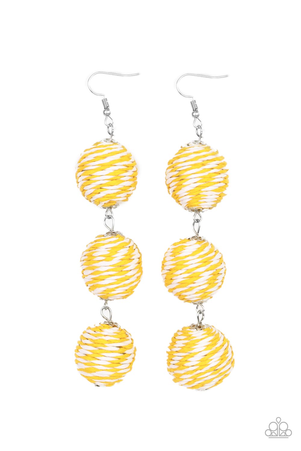 Laguna Lanterns - Yellow Paparazzi Earrings