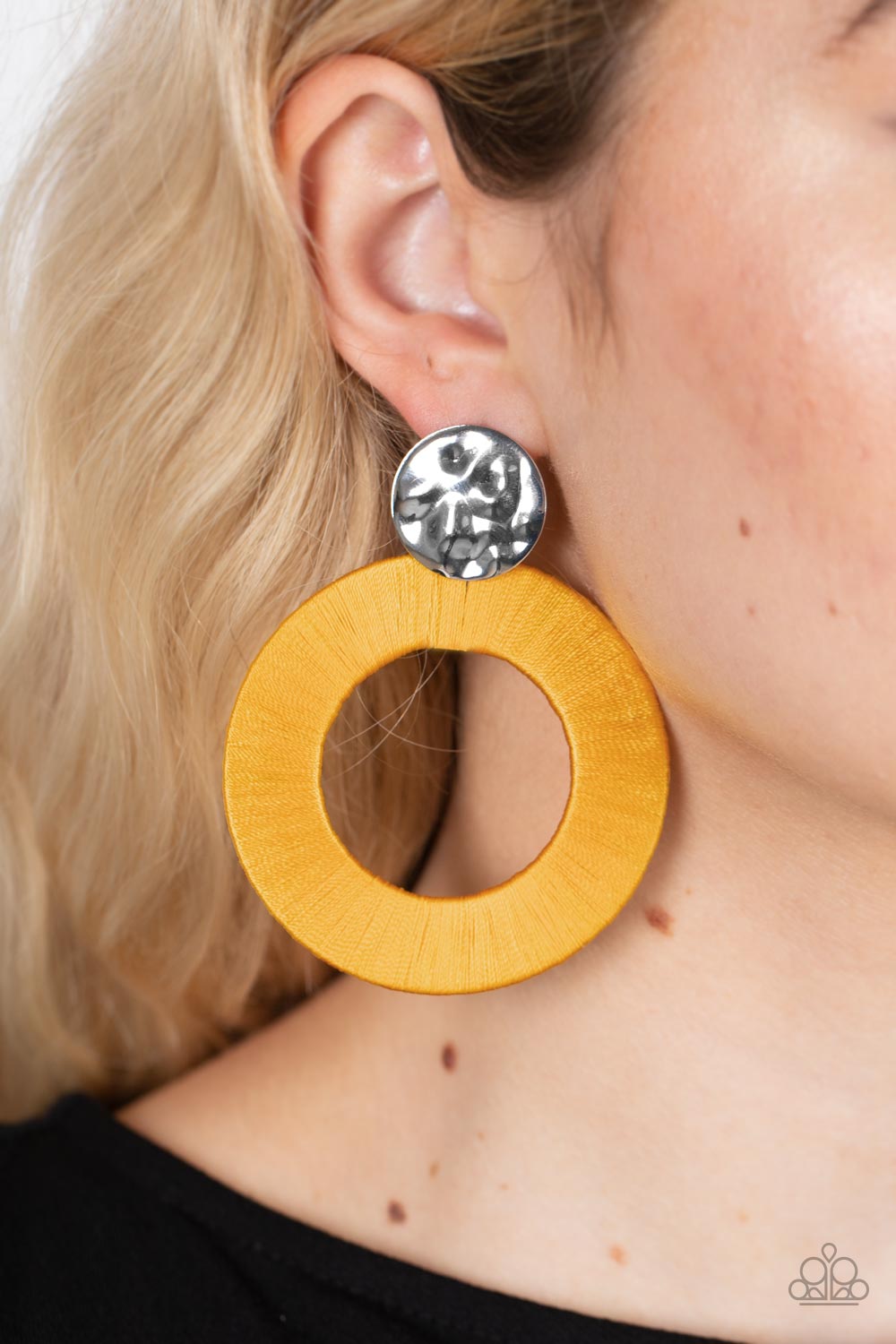 Strategically Sassy - Yellow Paparazzi Earrings