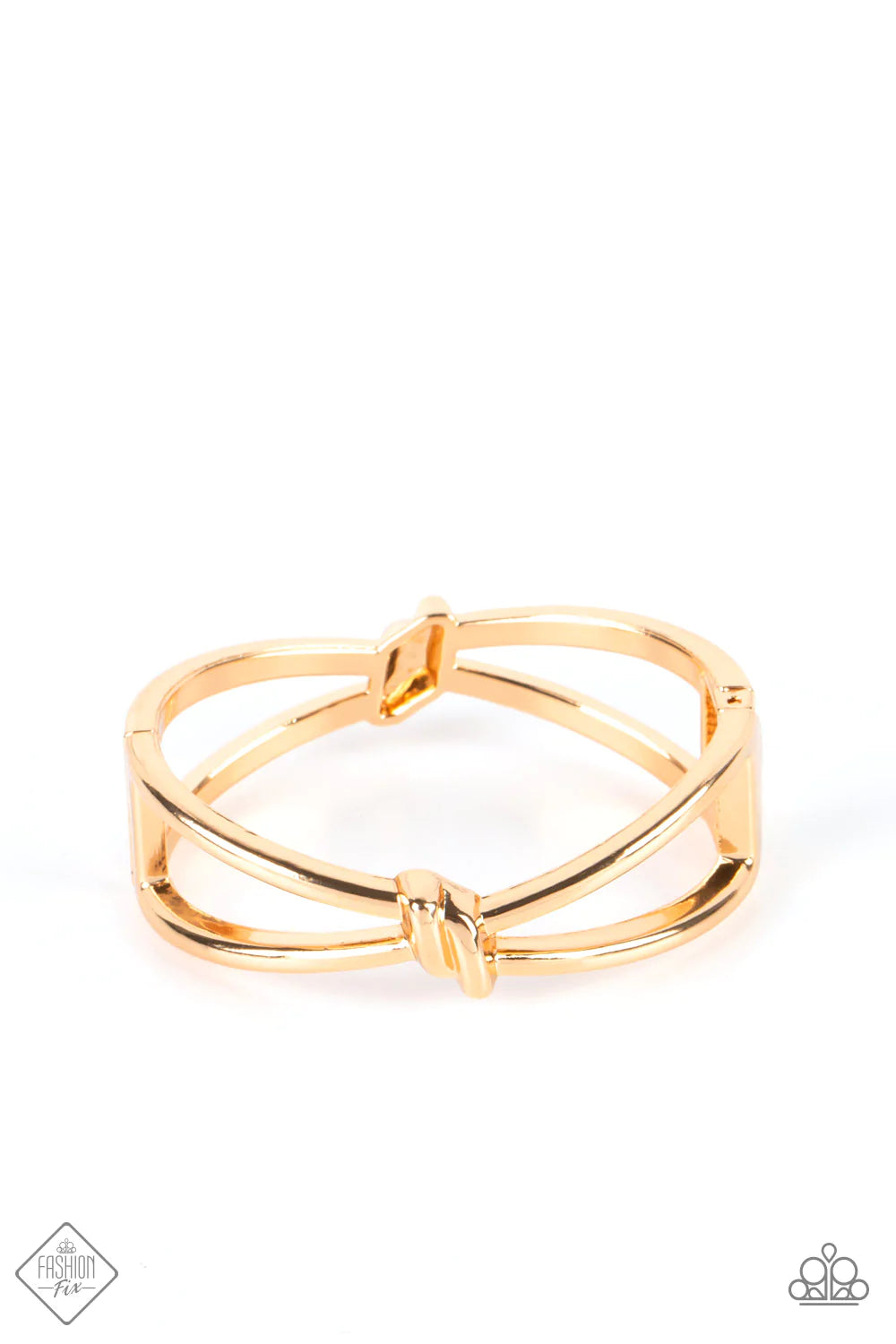 KNOT My First Rodeo - Gold Paparazzi Hinged Bracelet