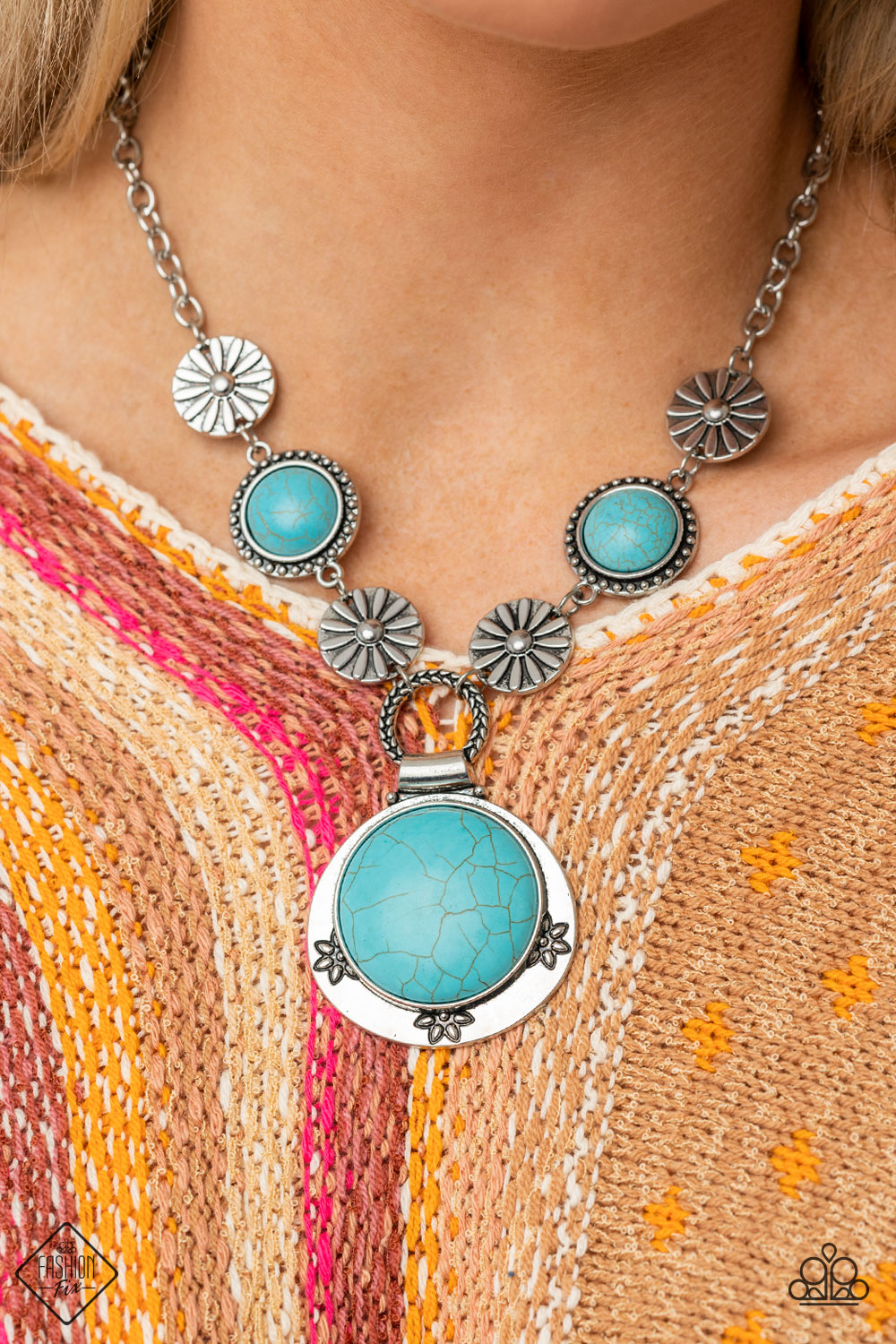 Saguaro Garden - Blue Paparazzi Exclusive Fashion Fix Necklace