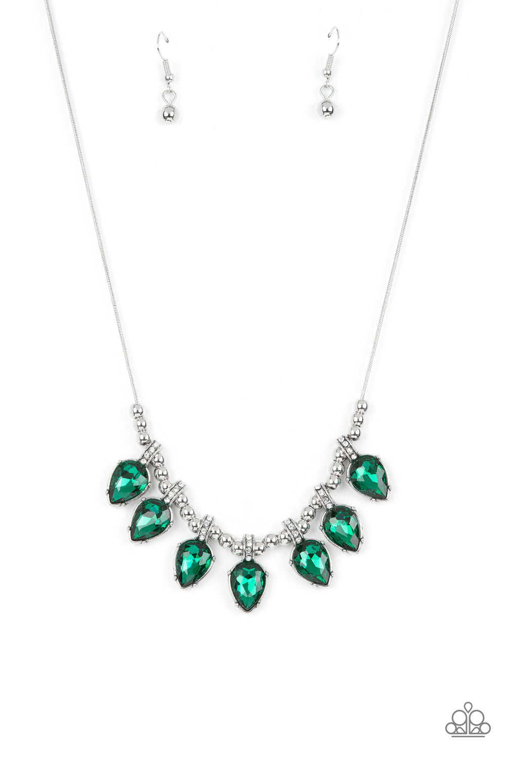 Crown Jewel Couture - Green Paparazzi Necklace