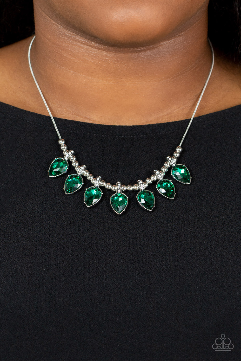 Crown Jewel Couture - Green Paparazzi Necklace