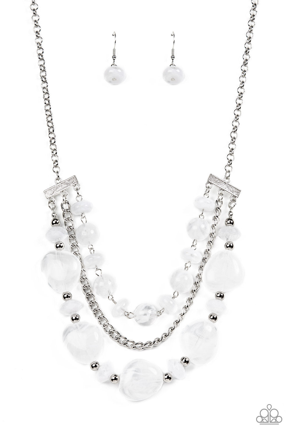 Oceanside Service - White Paparazzi Necklace