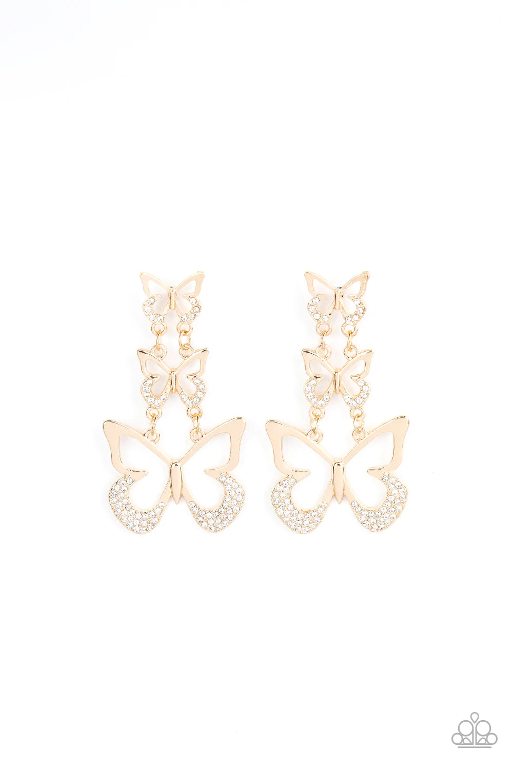 Flamboyant Flutter Gold Paparazzi Earrings