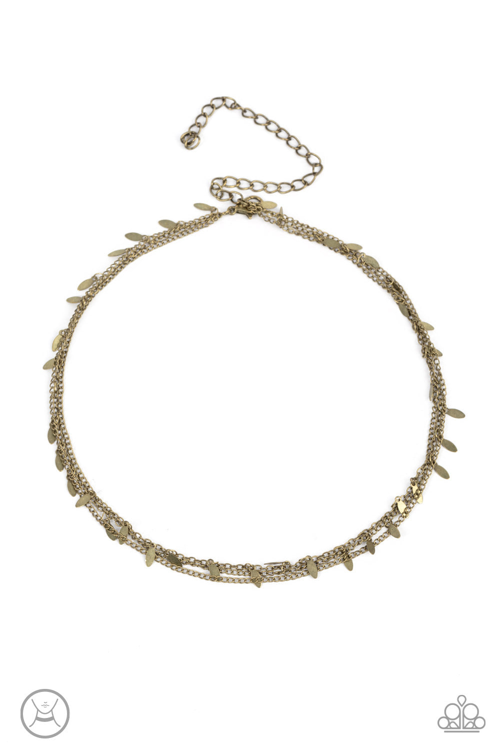 Monochromatic Magic - Brass Paparazzi Choker Necklace