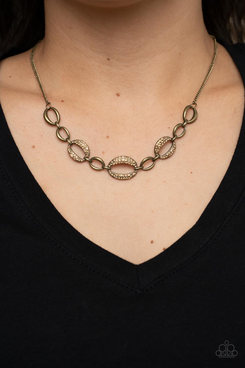 The Only Game in Town - Brass Paparazzi Necklace
