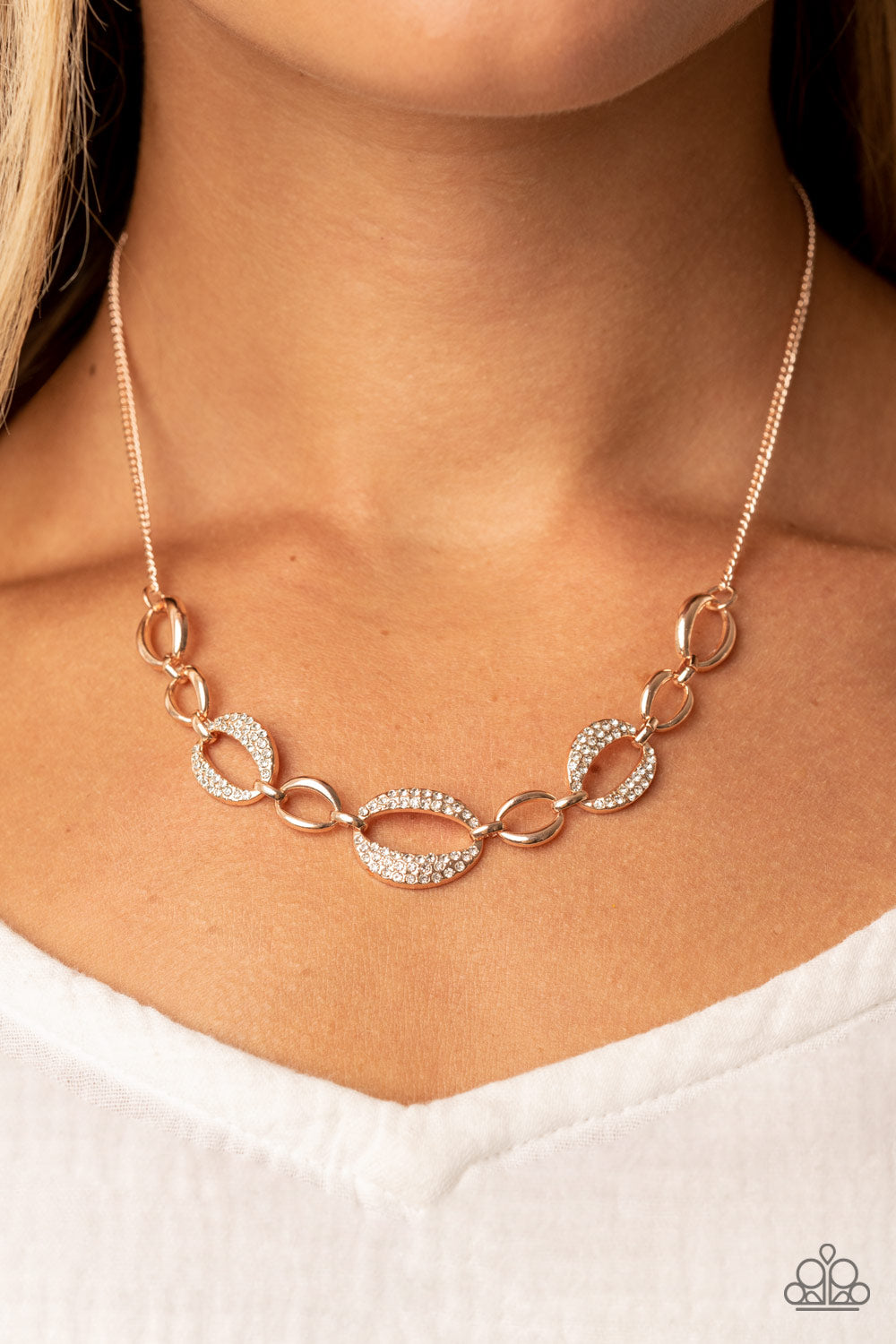 The Only Game in Town - Rose Gold Paparazzi Necklace