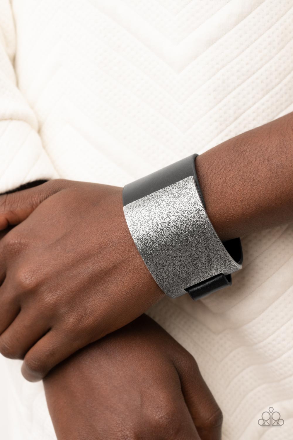 Studded Synchronism - Black Paparazzi Urban Bracelet