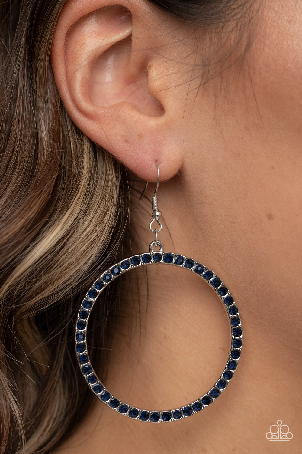 Head-Turning Halo - Blue Paparazzi Hoop Earrings