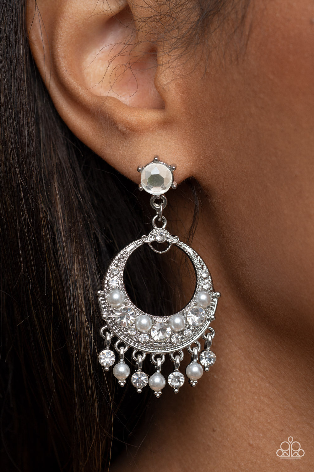 Marrakesh Request - White Paparazzi Earrings