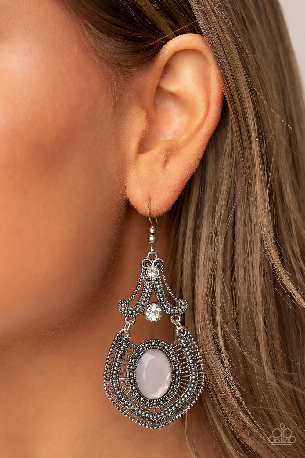 Panama Palace - Silver Paparazzi Earrings