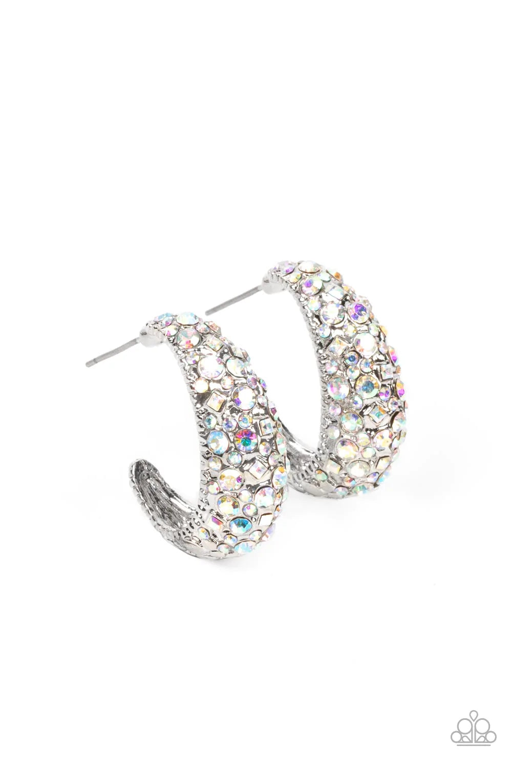 Glamorously Glimmering Multi Paparazzi Hoop Earrings