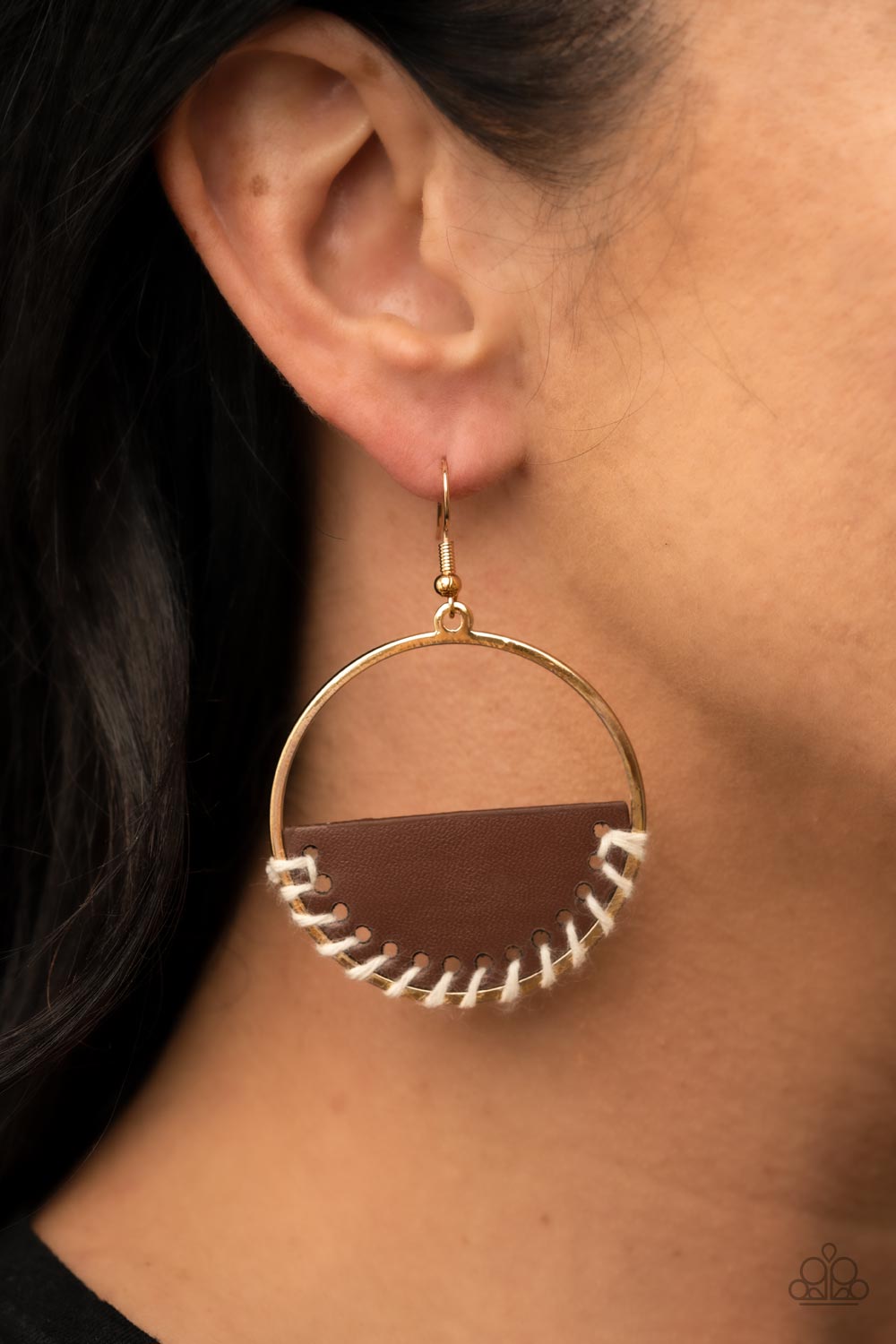 Lavishly Laid Back - Brown Paparazzi Earrings