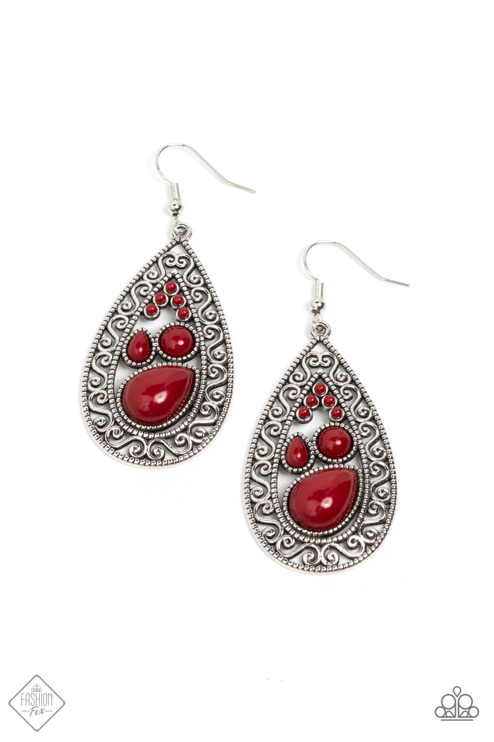 Nautical Daydream - Red Paparazzi Earrings