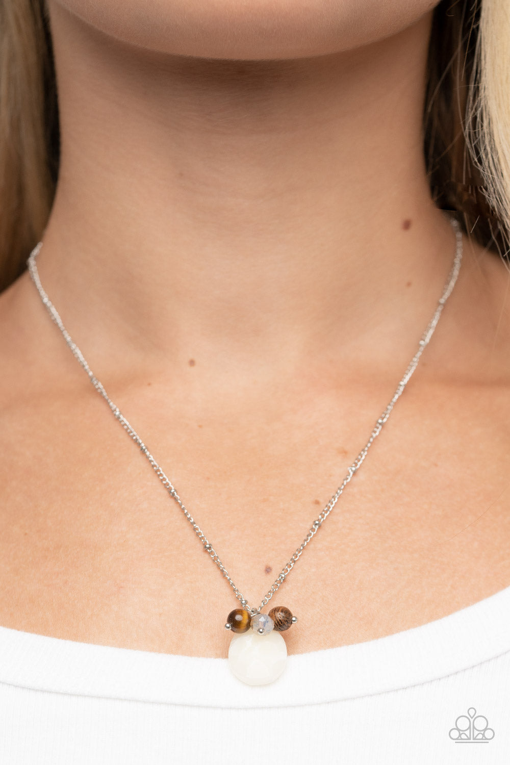 Cherokee Canyon - White Paparazzi Necklace