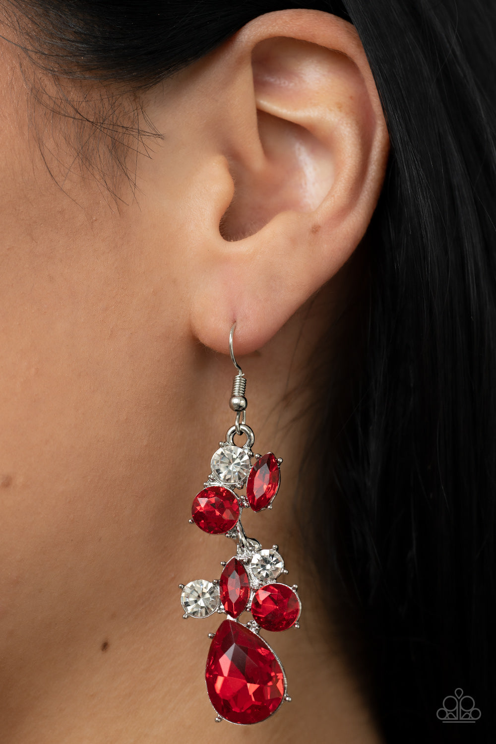 Rhinestone Reveler - Red Earrings