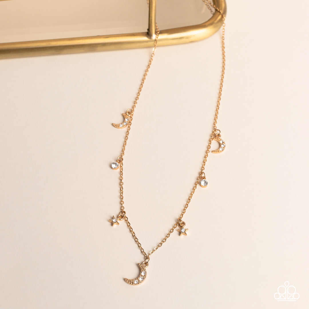 Lunar Lagoon - Gold Paparazzi Necklace