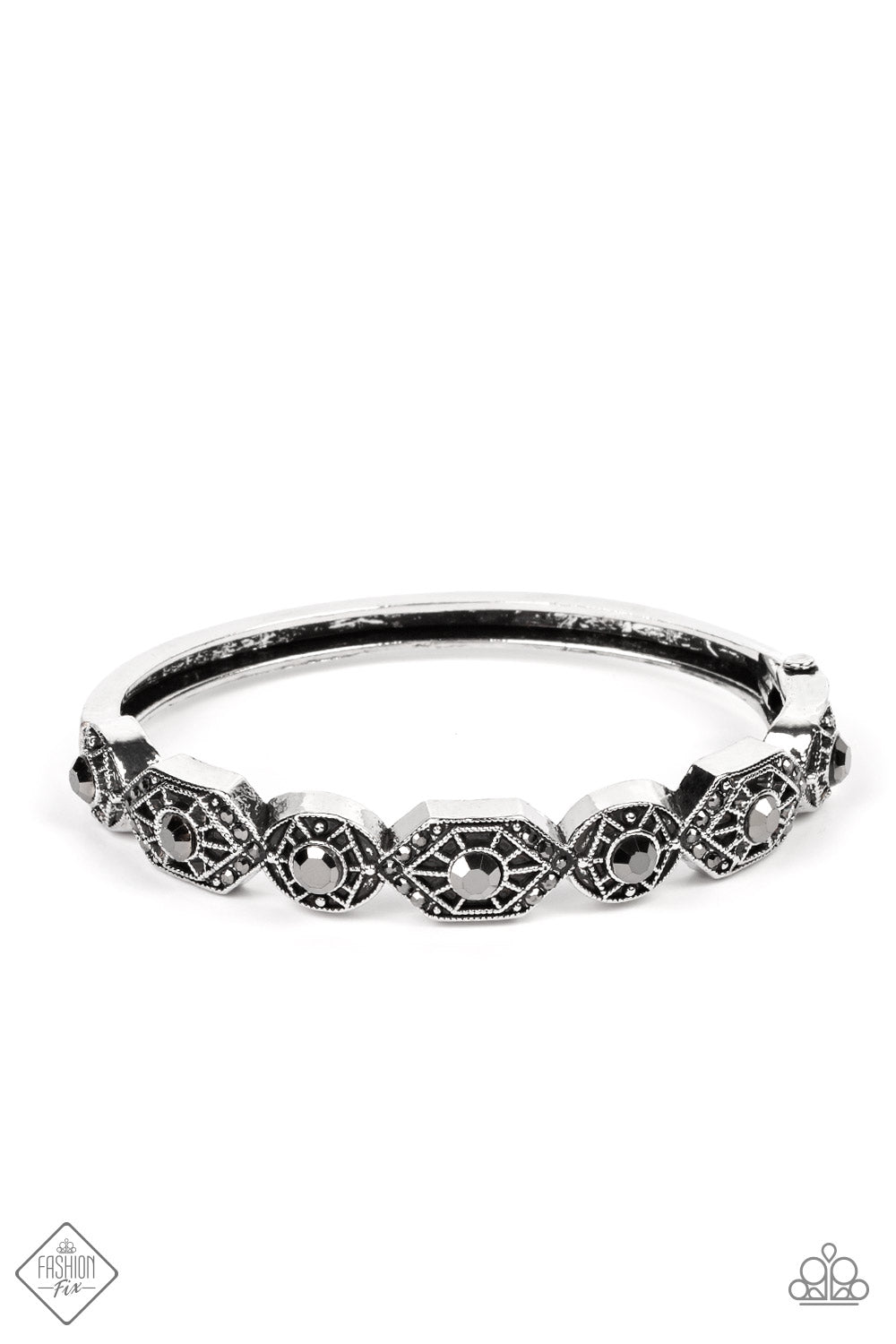 Eye-Opening Opulence Silver Paparazzi Fashion Fix Bracelet