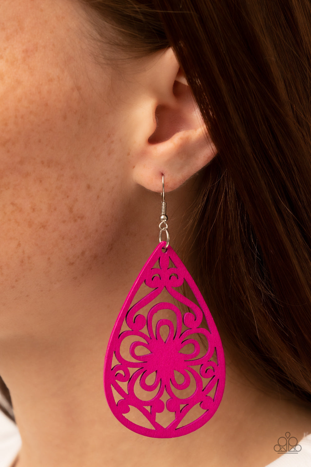 Marine Eden - Pink Paparazzi Earrings
