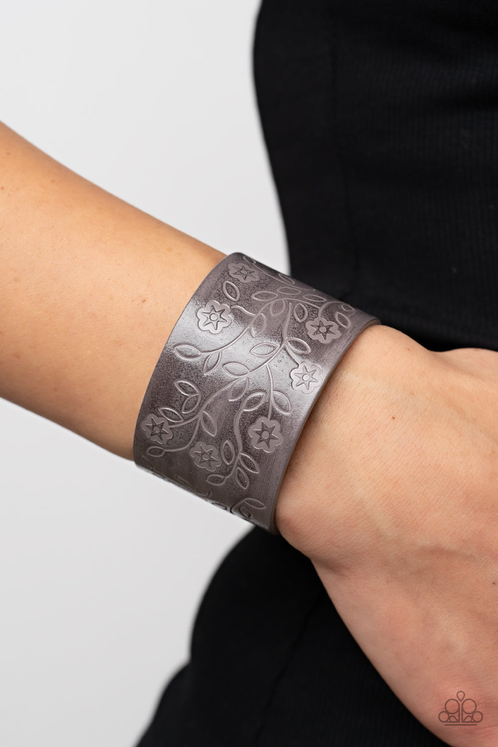 Rosy Wrap Up - Silver Paparazzi Urban Bracelet