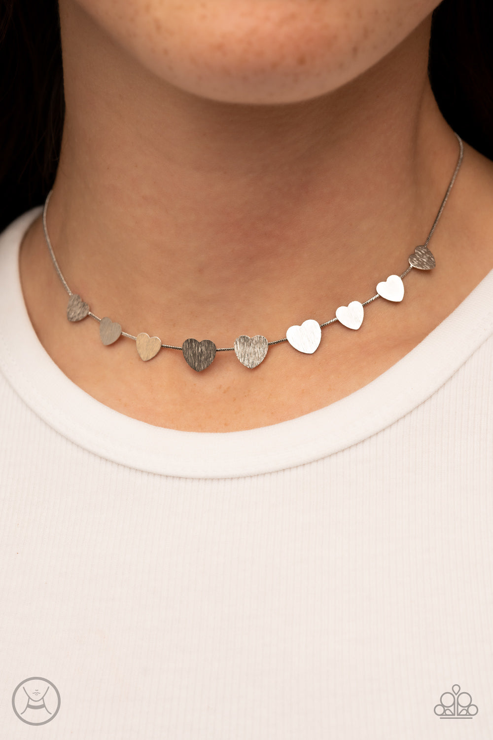 Dainty Desire - Silver Paparazzi Choker Necklace