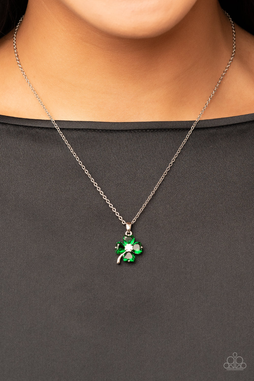 Kiss Me I'm Irish Green Paparazzi Necklace