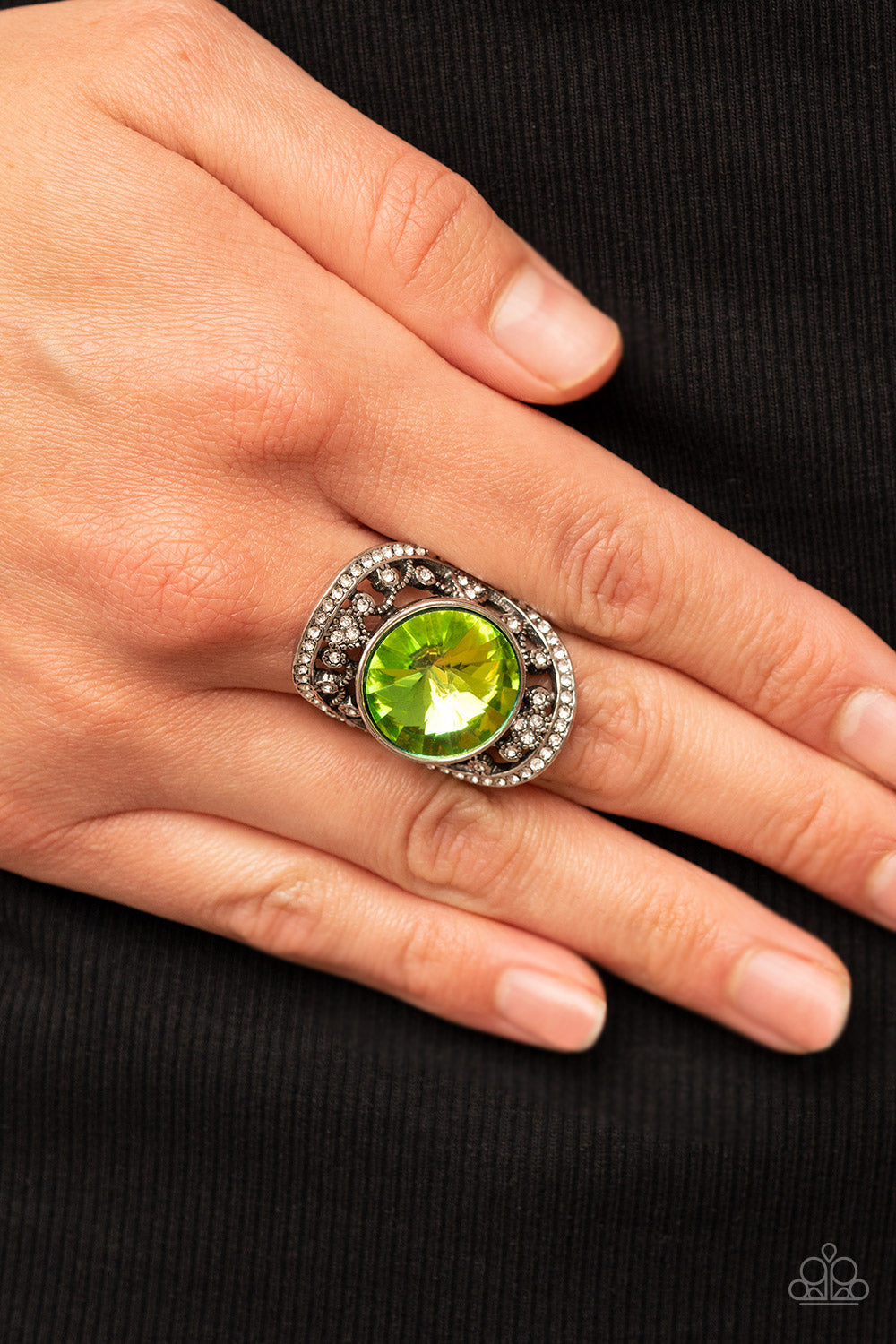 Galactic Garden - Green Paparazzi Ring