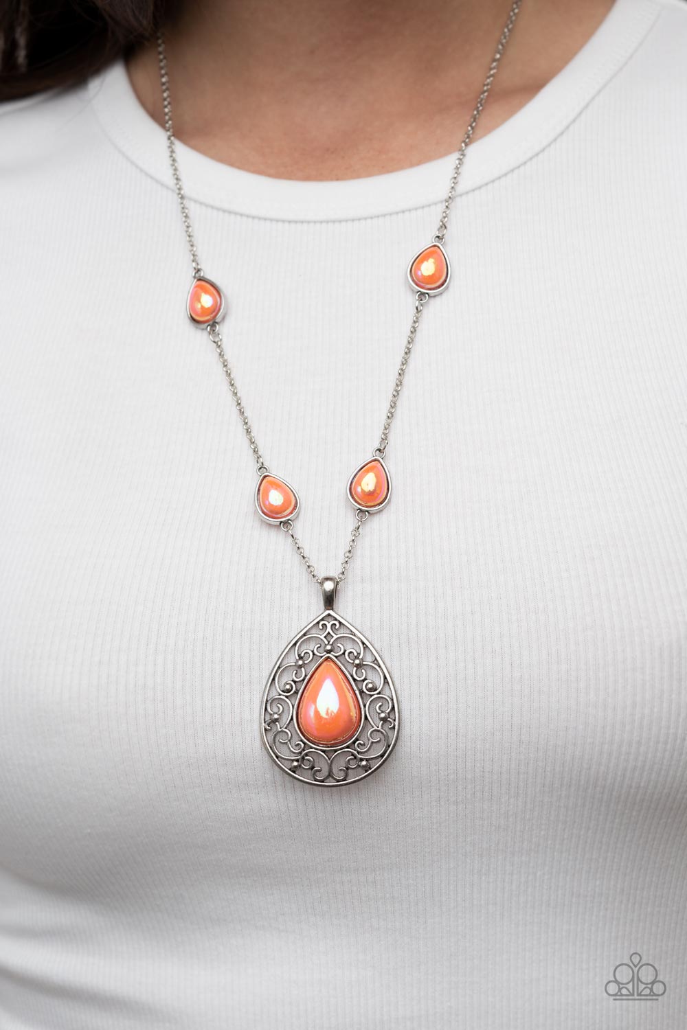 Magical Masquerade - Orange Paparazzi Necklace