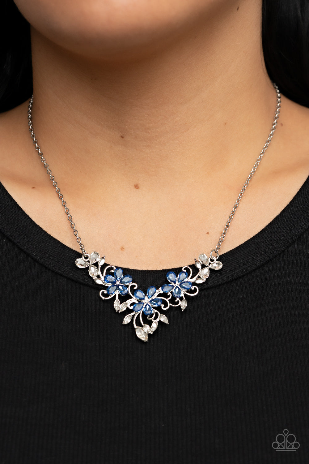 Floral Fashion Show - Blue Paparazzi Necklace