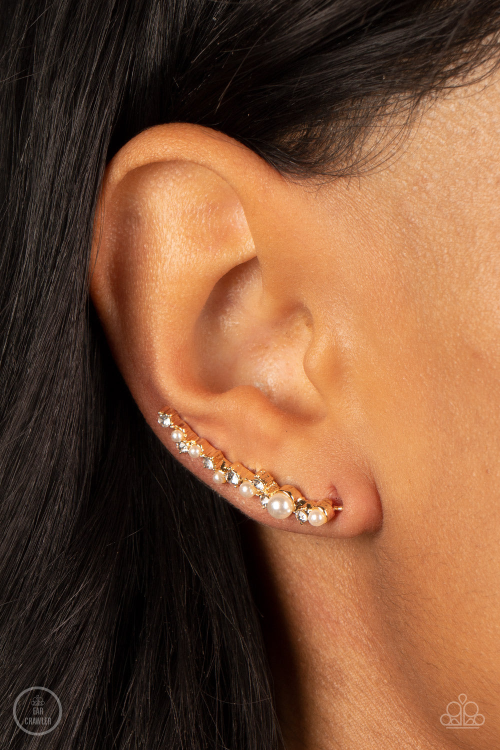 Couture Crawl - Gold Paparazzi Ear Crawler Earrings