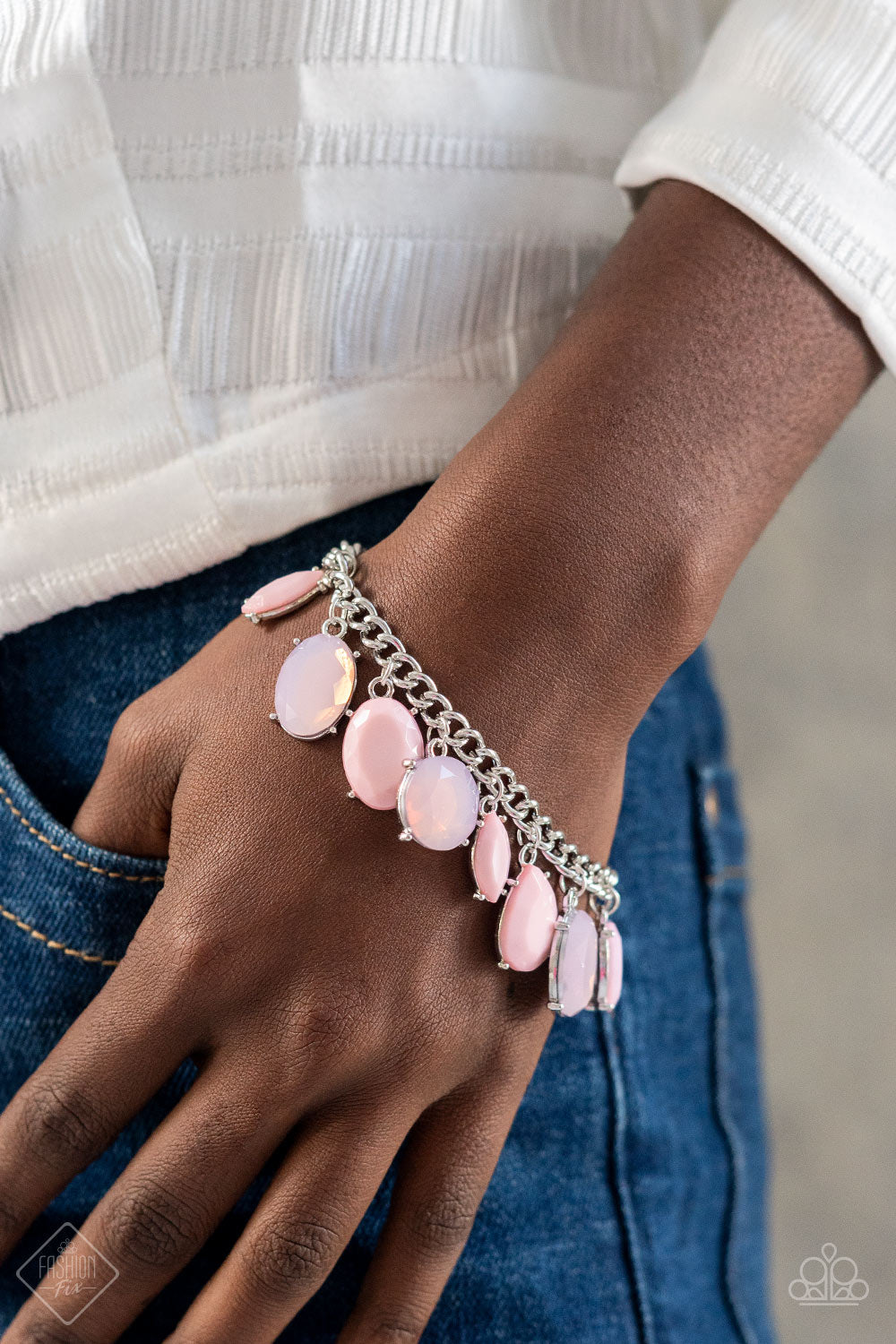 Serendipitous Shimmer - Pink Paparazzi Exclusive Fashion Fix Bracelet