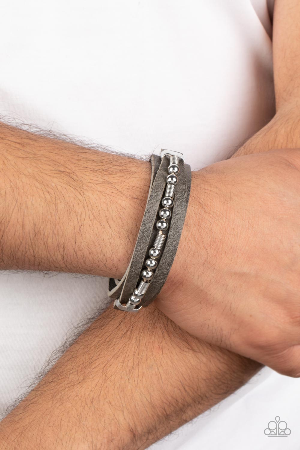 Easy on the Hardware - Silver Paparazzi Urban Bracelet