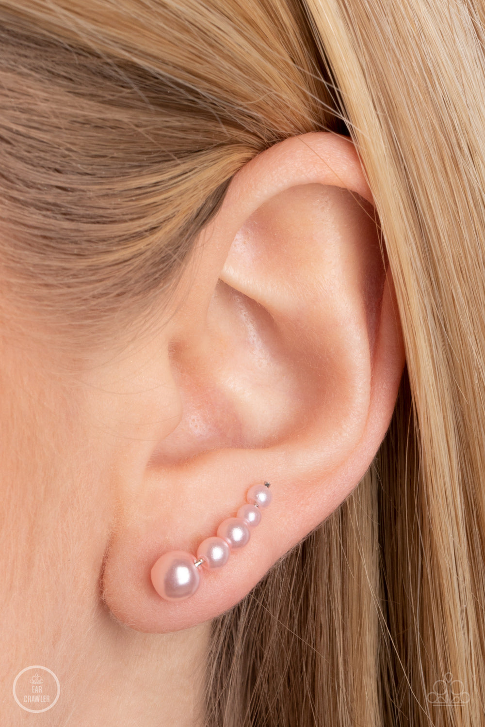 Dropping into Divine - Pink Paparazzi Ear-Crawler Earrings