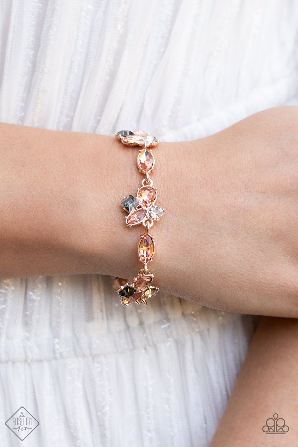Colorful Captivation - Rose Gold Paparazzi Fashion Fix Bracelet