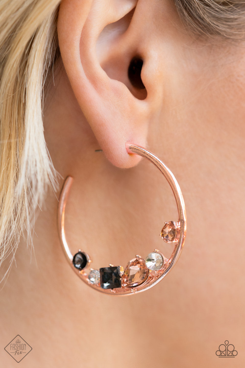 Attractive Allure - Rose Gold Paparazzi Fashion Fix Earrings