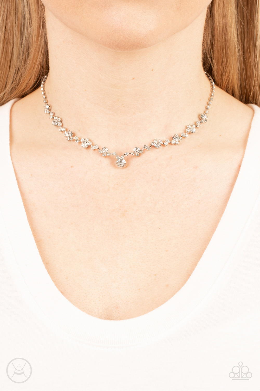 Regal Rebel - White Paparazzi Choker Necklace