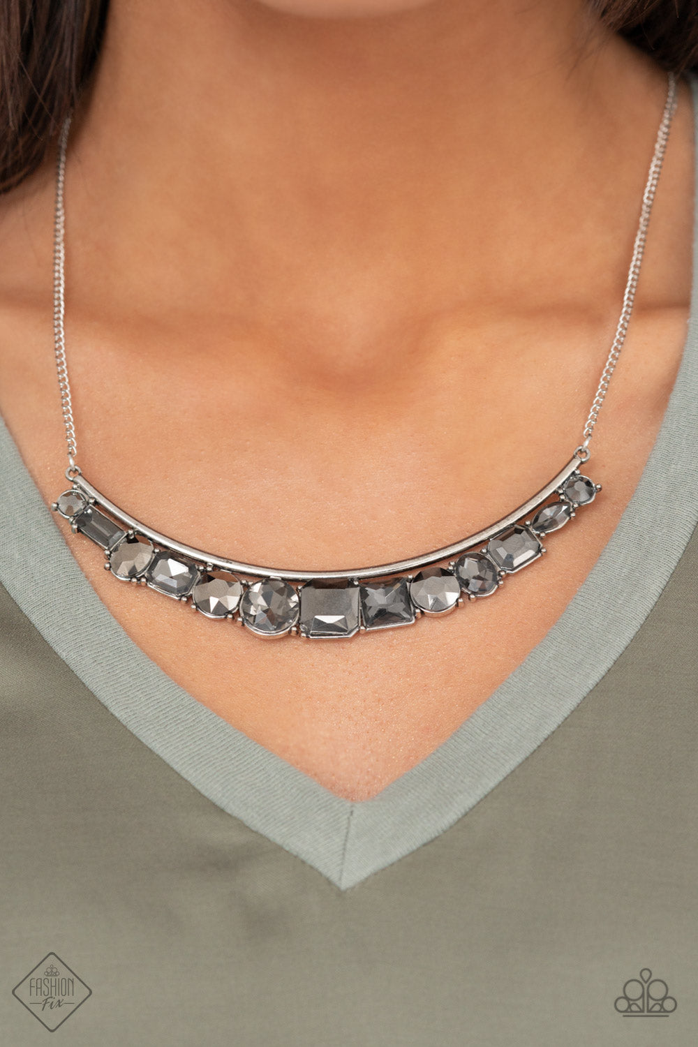 The Only SMOKE-SHOW in Town - Silver Paparazzi Fashion Fix Necklace
