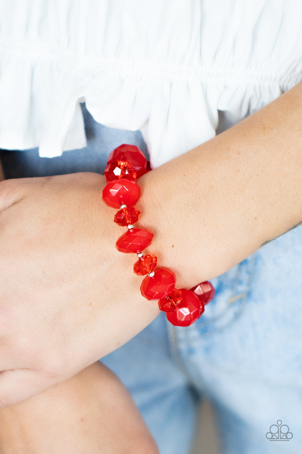 Keep GLOWING Forward - Red Paparazzi Bracelet