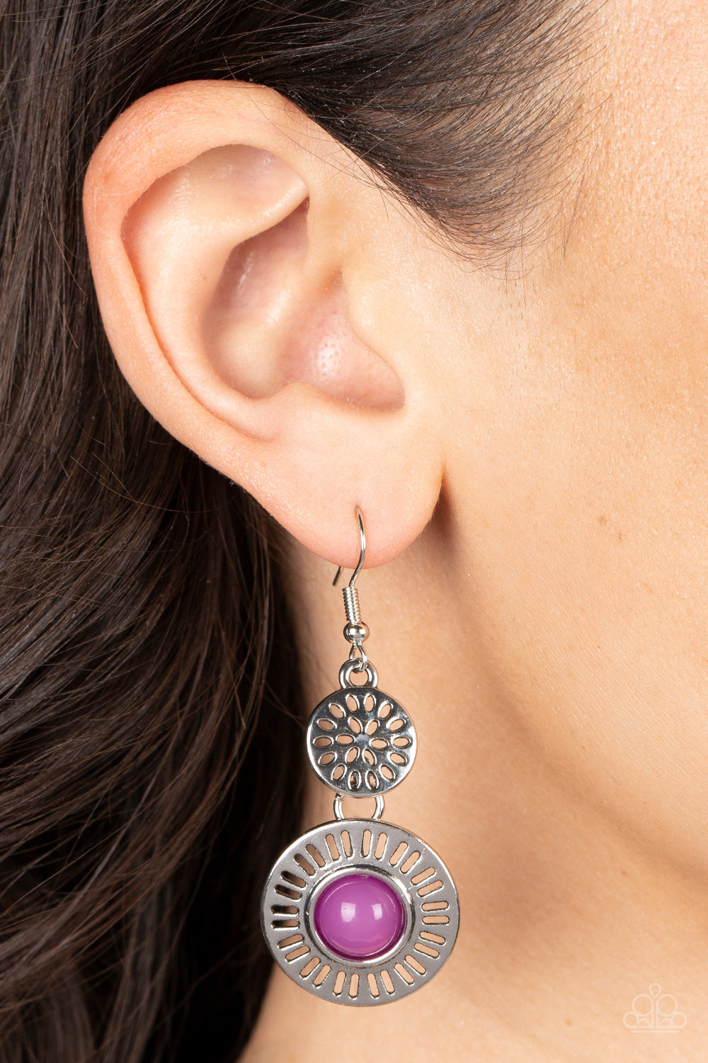 Ocean Orchard - Purple Paparazzi Earrings