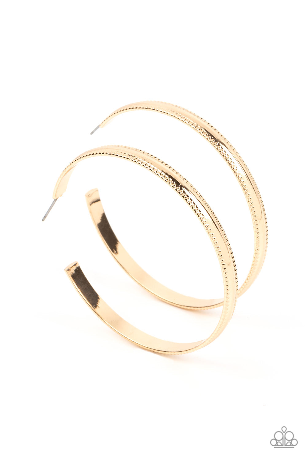 Monochromatic Magnetism - Gold Paparazzi Hoop Earrings