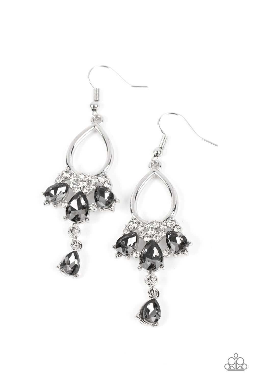 Coming in Clutch - Silver Paparazzi Earrings