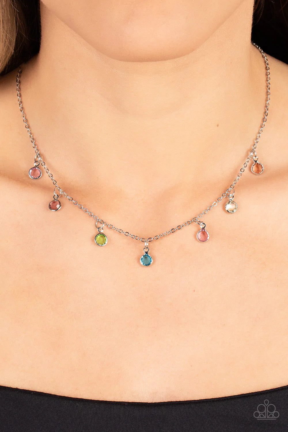 Carefree Charmer Multi Paparazzi Choker Necklace