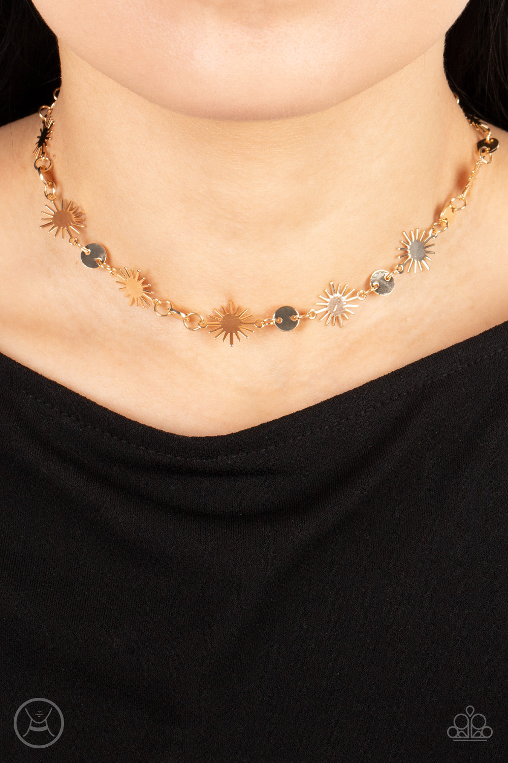 Astro Goddess - Gold Paparazzi Choker Necklace