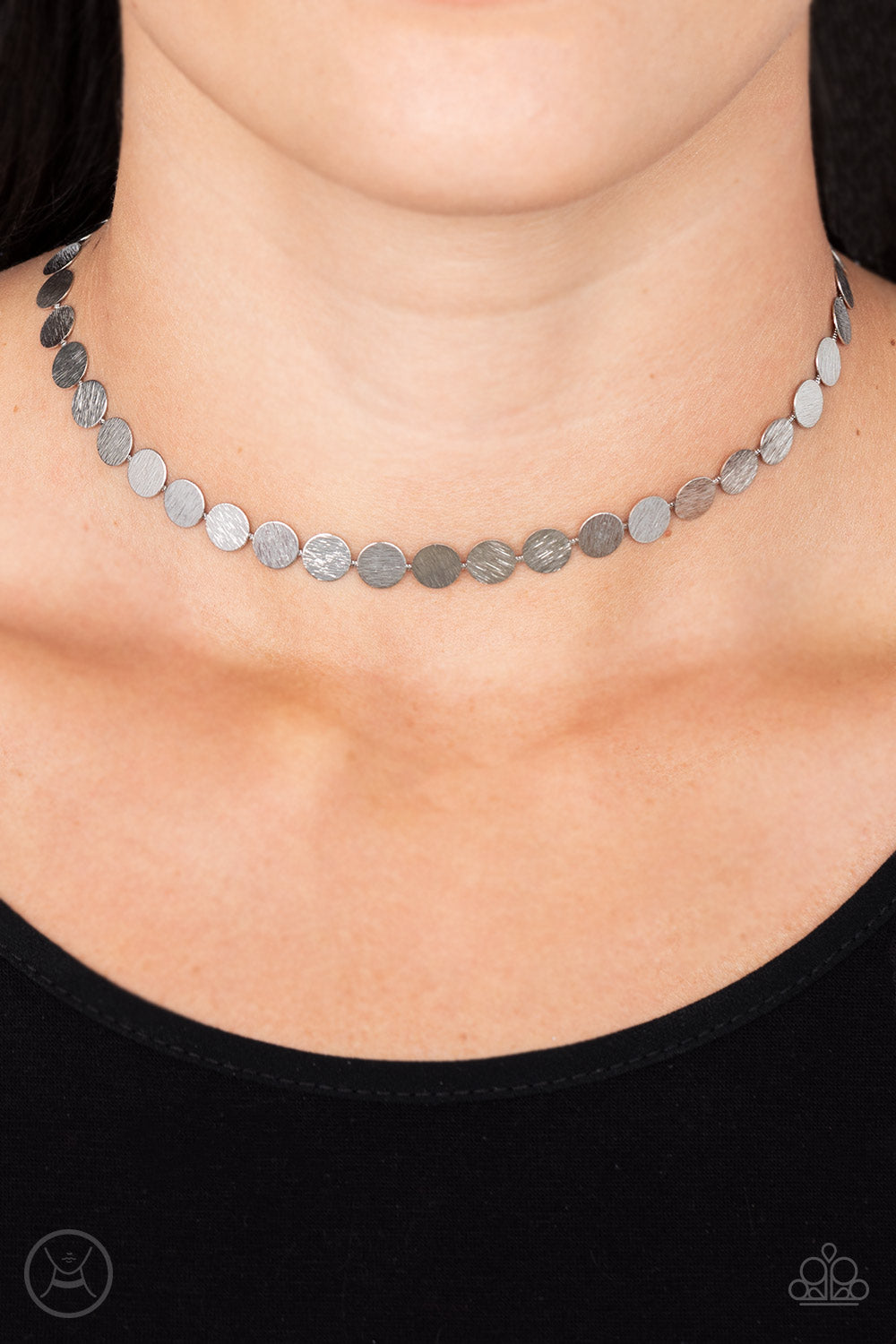 Flash Mob Flicker - Silver Paparazzi Choker Necklace