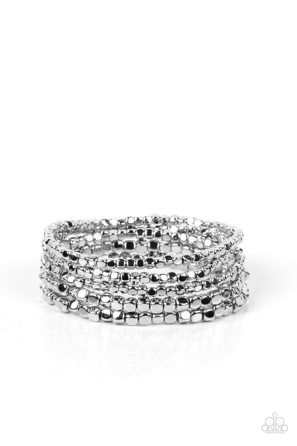 Right on CUBE - Silver Paparazzi Bracelet
