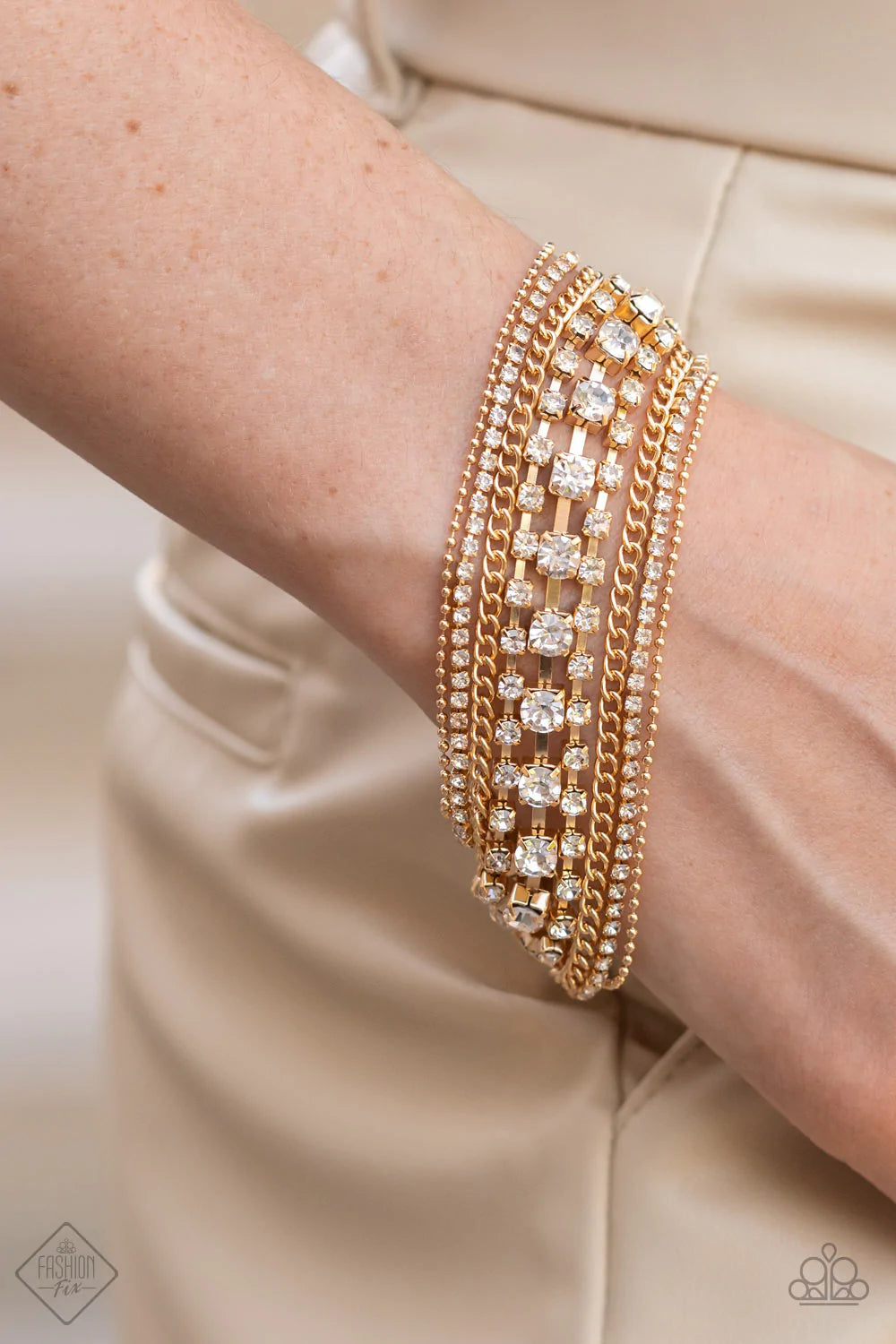 Interstellar Interlude Gold Paparazzi Bracelet (Exclusive Fashion Fix)