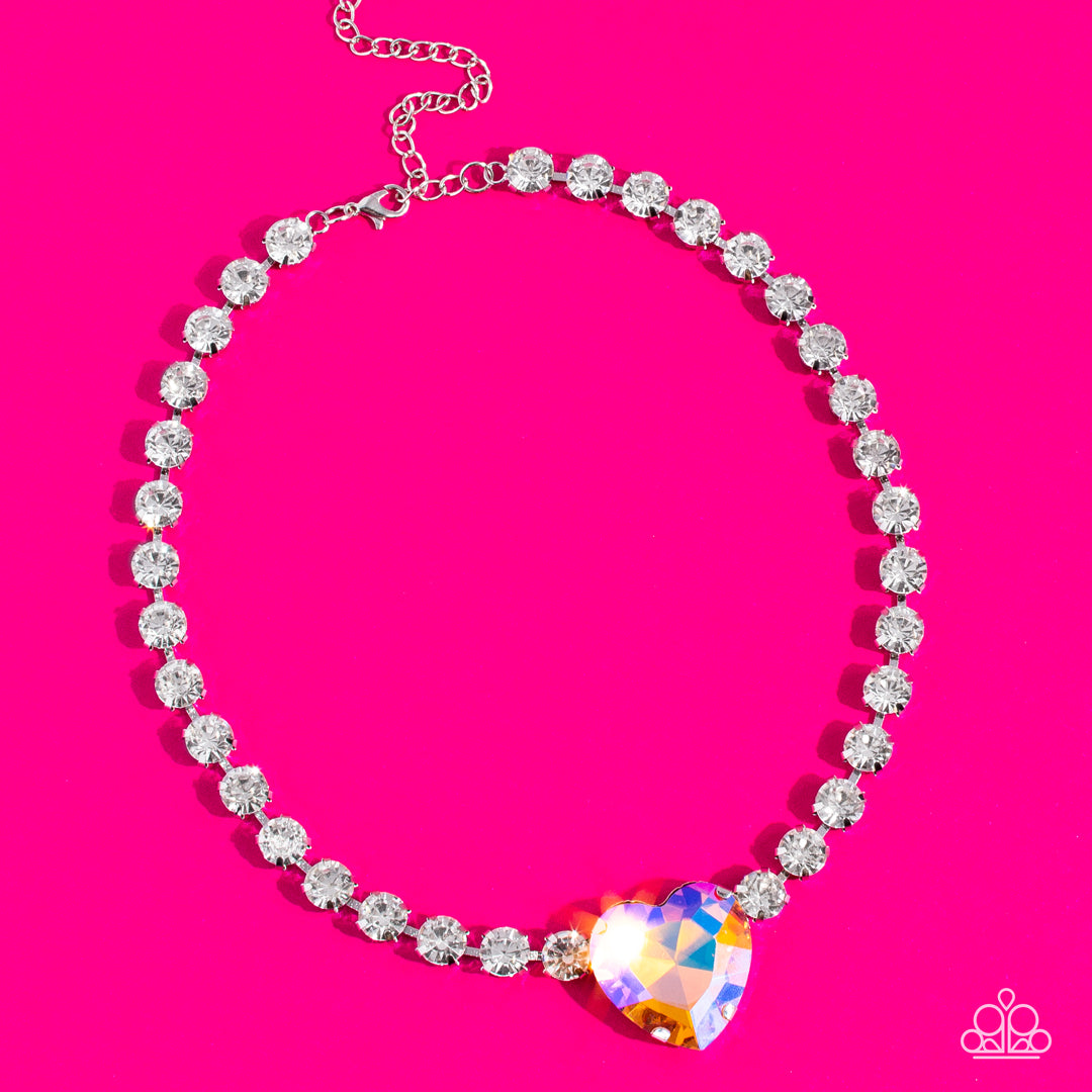 Heart in My Throat - Orange Paparazzi Life of the Party Necklace