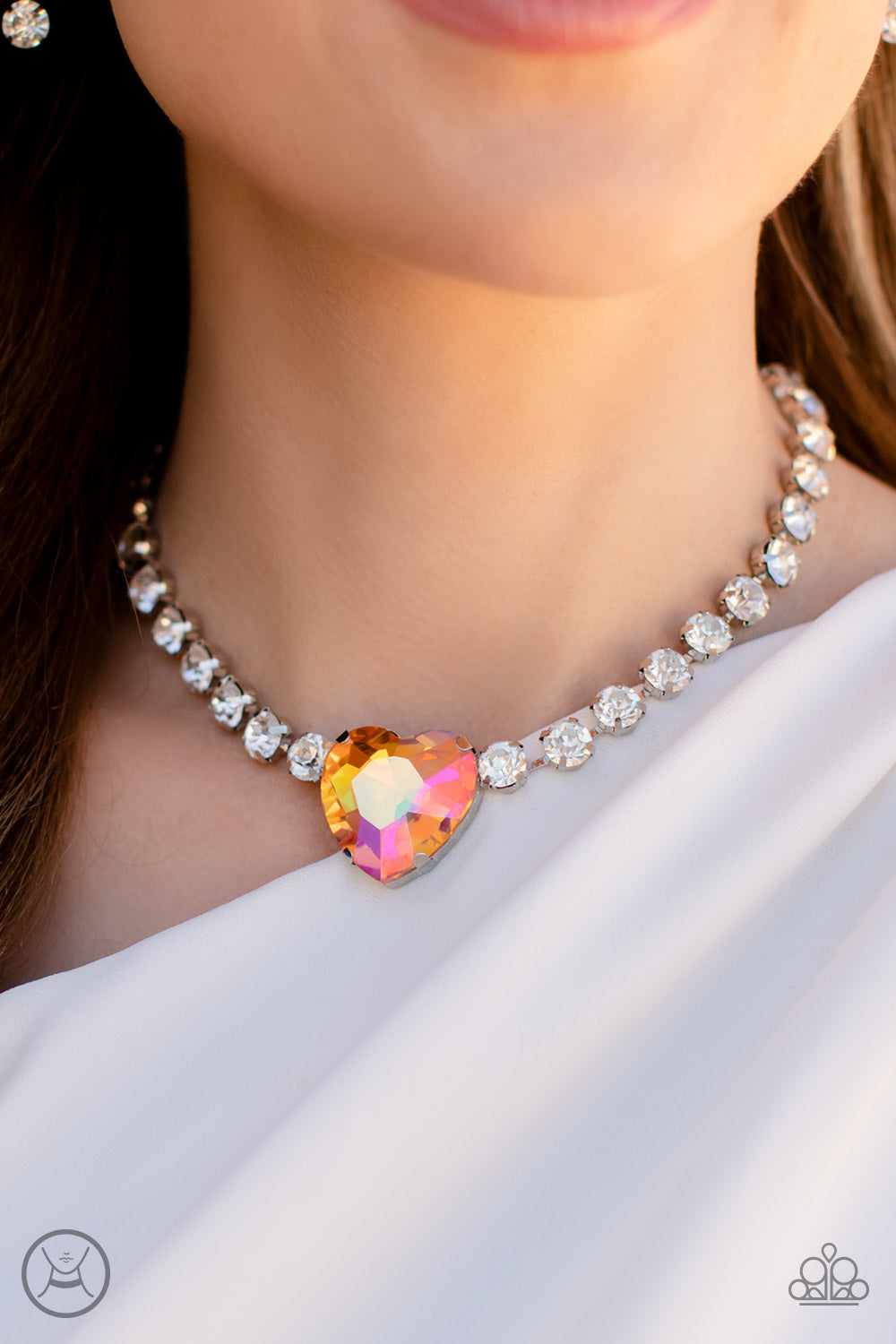 Heart in My Throat - Orange Paparazzi Life of the Party Necklace