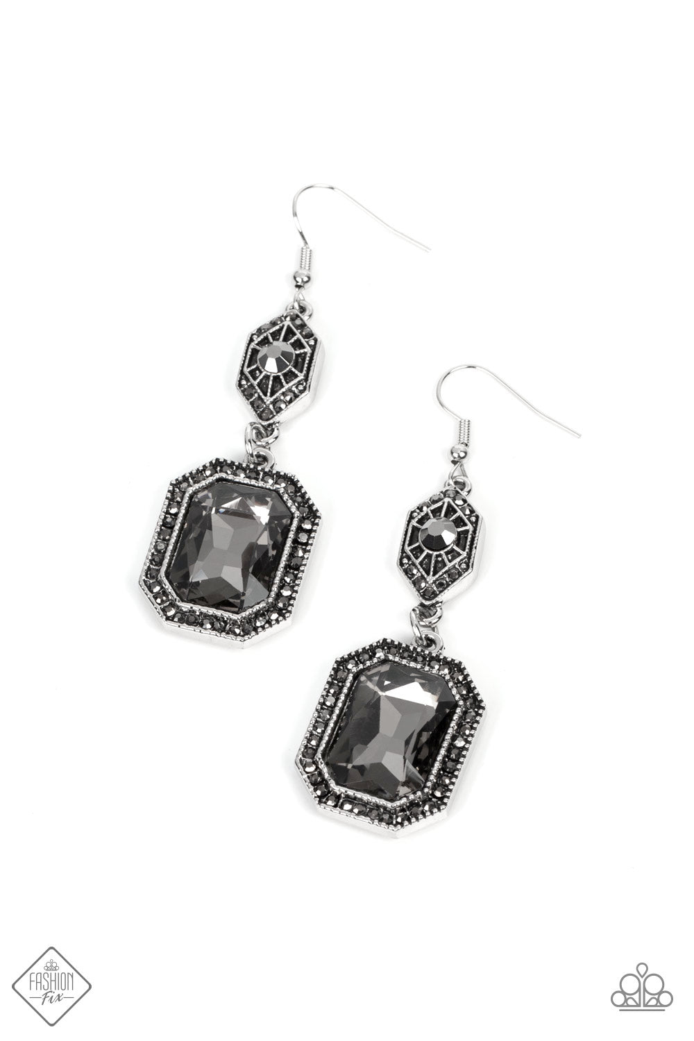 Starry-Eyed Sparkle Silver Paparazzi Fashion Fix Earrings